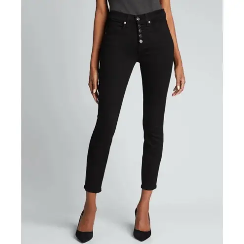 Veronica Beard Debbie Black Skinny Jeans Raven Button Fly- Size 25 0
