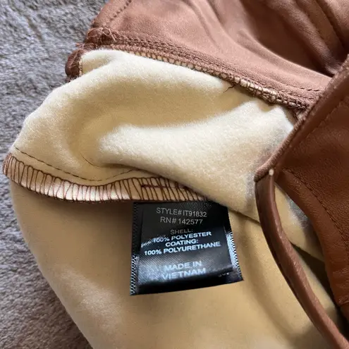 Iris  Vegan Brown Leather Vintage Corset Crop Tank Top  Women’s Sz L EUC