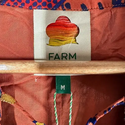 Farm Rio Wild Jungle Brown Midi Dress Size Medium