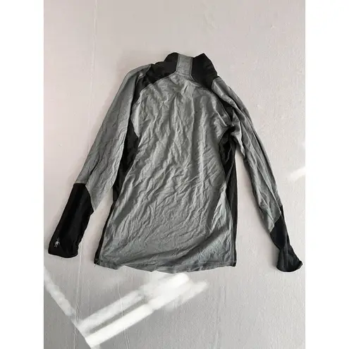 Smartwool Gray/Black Half Zip 1/2 Zip 100% Wool Womens Size