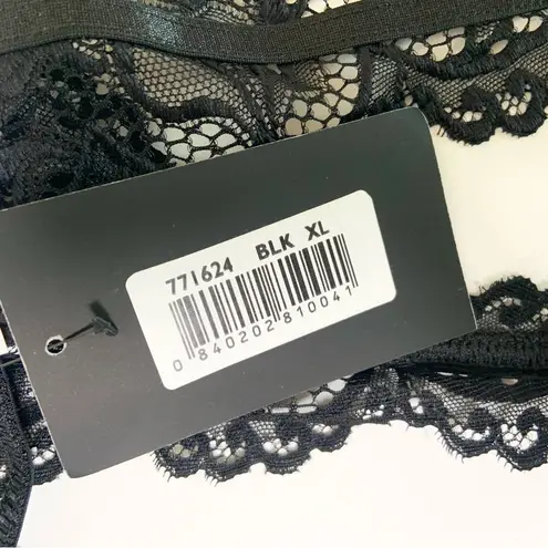 Forplay Lace Fall In Love 3 Piece Black Bustier Lingerie Set Size XL NEW