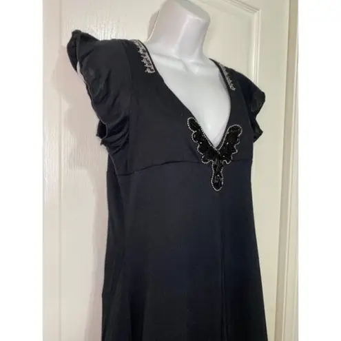 Ed Hardy Maxi Dress with Embellishments, Size Medium