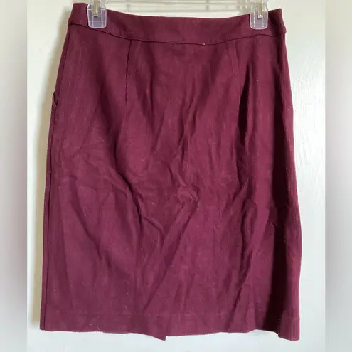 Skies Are Blue π Burgundy Maroon Corduroy Button Front Pencil Skirt
