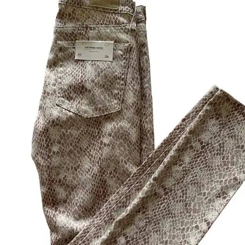 AG Adriano Goldschmied Adriano Goldschmied Snakeskin Print Skinny Ankle Jeans, Size: 26