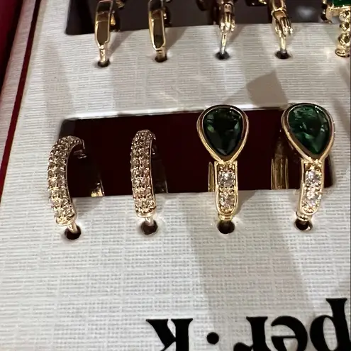 Piper K | Emerald Green Cubic Zirconia Earring Set