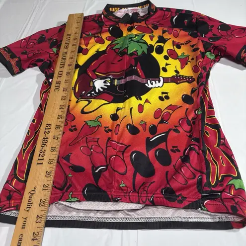 Vintage Salsa Cycles Pepper Biking Jersey Shirt Women’s Medium Made In USA Red