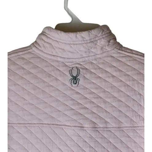 Spyder Sweatshirt Womens S Pink Long Sleeve Snap Mock Neck Quilted Pullover