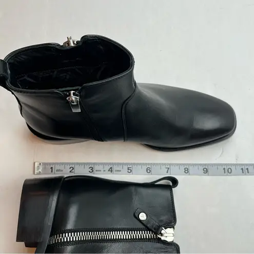 Aquatalia Colbie Weatherproof Bootie Zippers Black Leather Womens 9M 9 Medium