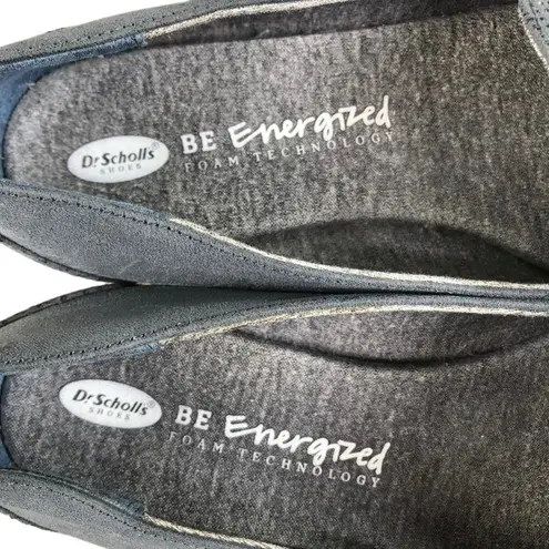 DR. SCHOLL'S Dawned Loafer Women 8 M Navy Oxide Microfiber Everyday Travel Retro Blue