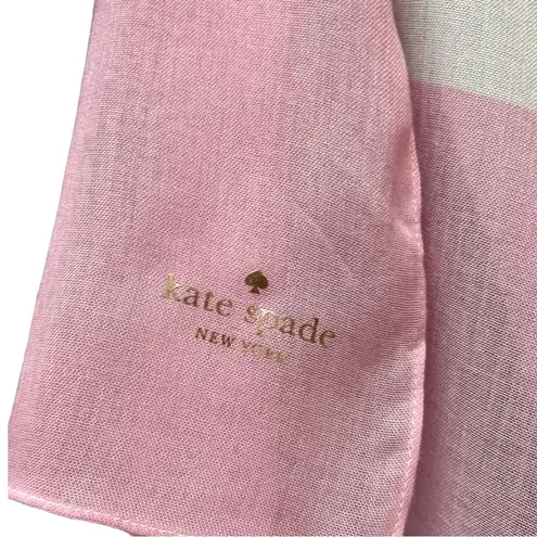 Kate Spade  Colorblind Large Shawl Scarf in Pink and White, NWT