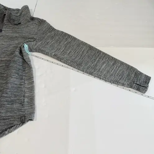 LL Bean Gray Marled Cozy Mixed Knit Pullover Funnelneck Pocket Sweatshirt MEDIUM