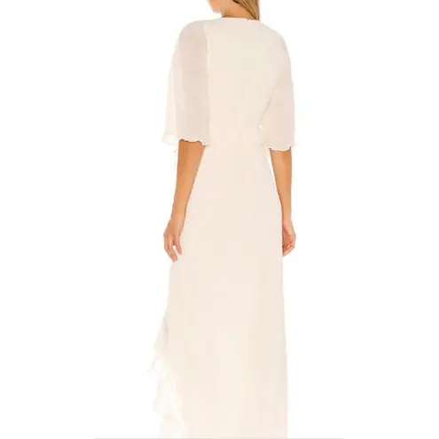 House of Harlow NWT 1960 x Revolve Anabelle Ruffle Maxi Dress Ivory Size Large
