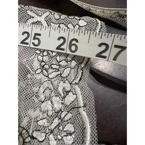 Bronx and Banco White Lace Floral Illusion Midi Dress Fits S Ethereal Elegance