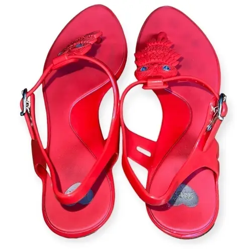 Melissa “dreamed” jelly CACAO 2 red slip on Owl thong strapped sandals shoe sz 6