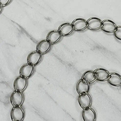 George Washington Coin Charm Silver Tone Metal Chain Link Belt One Size (OS) ✨