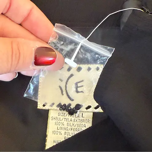 Vintage Ice Y2K Black Silk Skirt Large Fairy Grunge Whimsigoth Dark Romantic