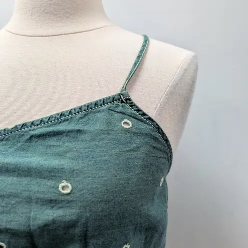 ZARA  NWOT Embroidered crop top green 3798/004 Boho Size M