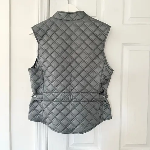 Pikeur Silver Grey Quilted Equestrian Preppy Riding Full Zip Vest Women 10