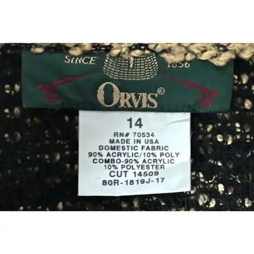 Orvis New Cardigan Sweater Size 14 Brown Button Front Tweed Cropped Classic - Image 6