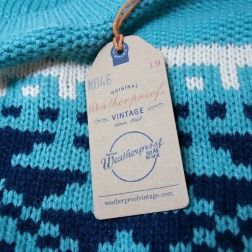 Weatherproof NEW Fair Isle Pullover Sweater, Turqouise, Size Large