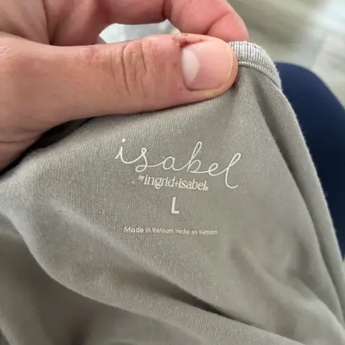 Isabel by Ingrid Isabel Beige Tie Shoulder Ruched Waist Jumpsuit Pants Size L Tan Size L