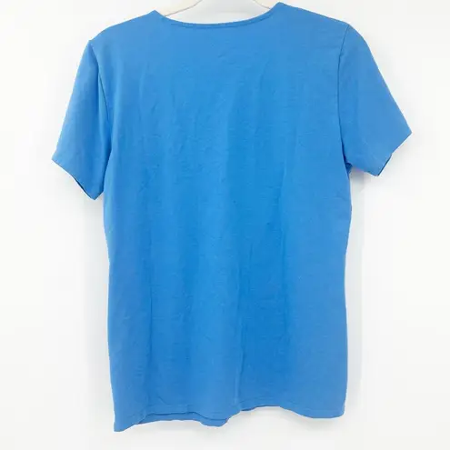 Magaschoni M Womens Basic Summer Pima Cotton Modal V-Neck Short Sleeve Tee Small