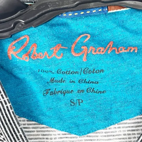 Robert Graham 100% Cotton Striped Skull Graphic Short Sleeves Tee, Size Small