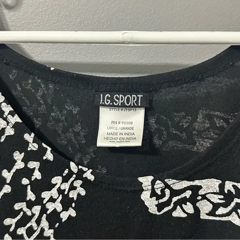 Vintage I.G. Sport Black and White Printed Bathing Suit Cover Up Size L Size L