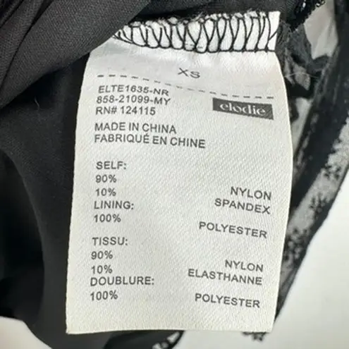 Elodie Sheer Black Floral Lace Long Sleeve Top XS Date Night Girls Night Out NWT