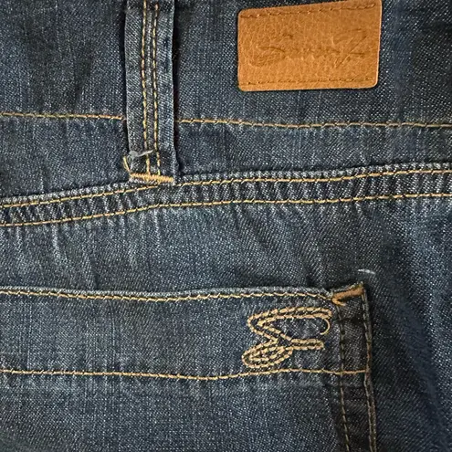 Seven7 Wide Leg Capri Cropped High Rise Square Pocket Blue Denim Jeans. Size 12