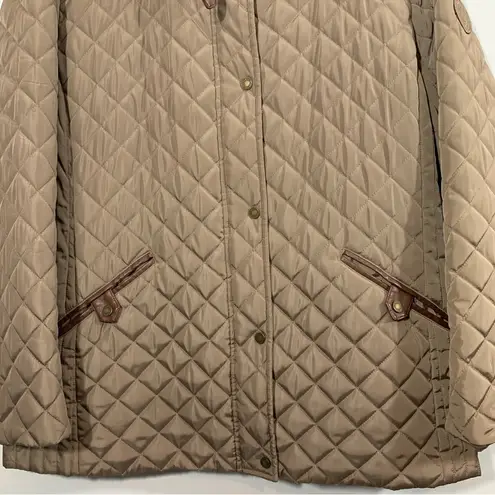 Ralph Lauren Lauren  Quilted Puffer Faux Leather Jacket