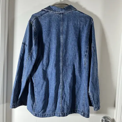 Ralph Lauren VTG Lauren  Jacket M  Blue Denim Jean Chore Coat LRL Double Breast - Image 8