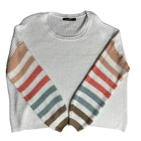 Doe & Rae Oversized Bobo Rainbow Balloon Sleeve Beach Sweater Size Large