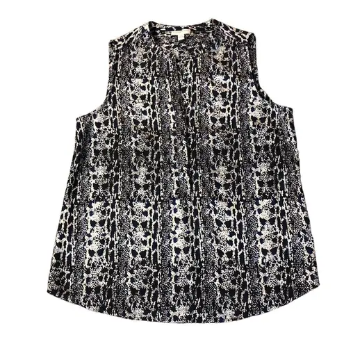 Katherine Barclay Montreal Blouse Womens L Used Blue Print