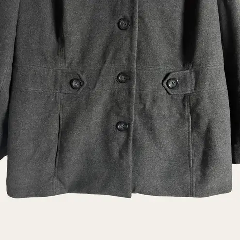 JM Collection Vintage Charcoal Gray Single Breasted Pea Coat Plus Size 3X