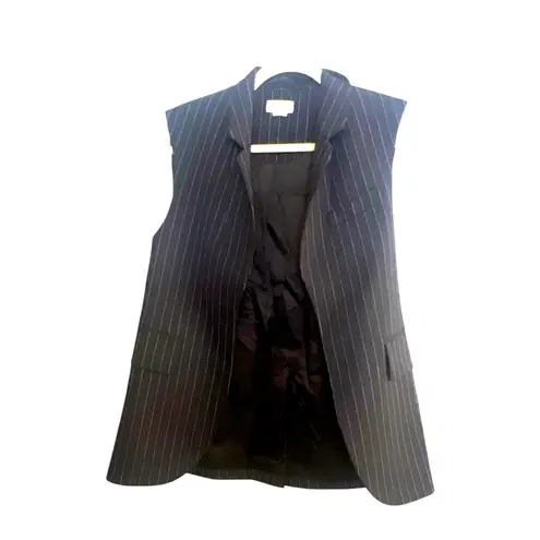 Zadig & Voltaire VEX Striped 'Fever' Waistcoat Black Pinstripe Size S