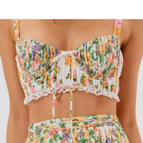 For Love & Lemons  Rosalyn Floral Crop Top S