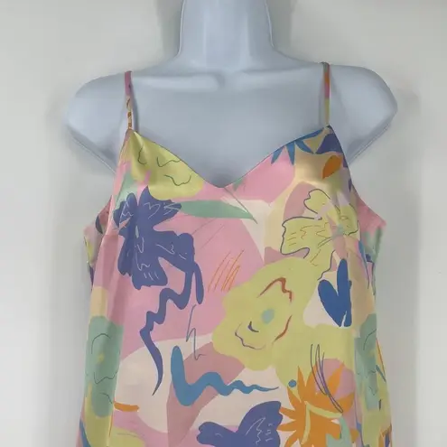 Chi Chi London CHI CHI Cami Strap Midi Slip Dress Sz 10 Pastel Floral Festival Satin Fairy