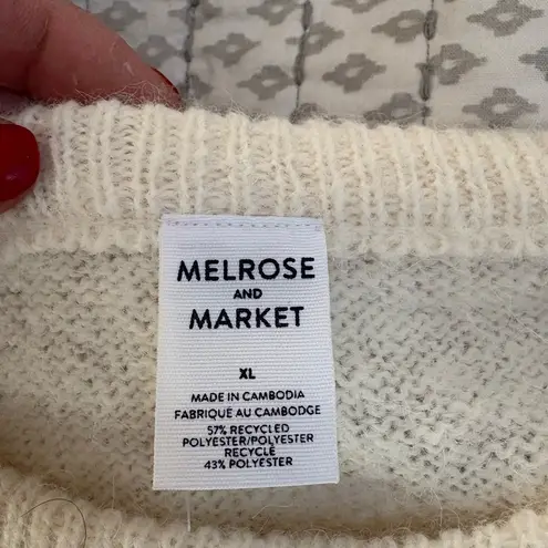 Melrose and Market  Cream‎ Crew Neck Sweater with Plush Texture NWOT Size XL