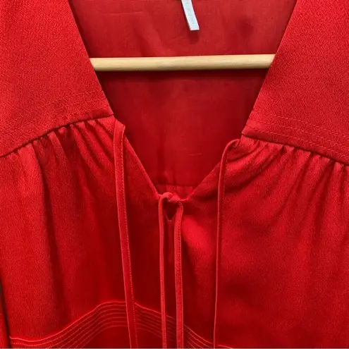 Maje Rahon Red Orange Silky Textured Mini Dress