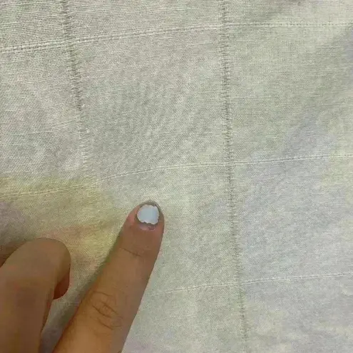 Victoria Jones white linen button down sz 2x lightweight casual floral *flaw