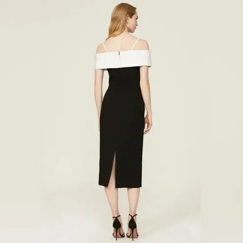 Rebecca Vallance Hepburn Bow Midi Dress Black US 8