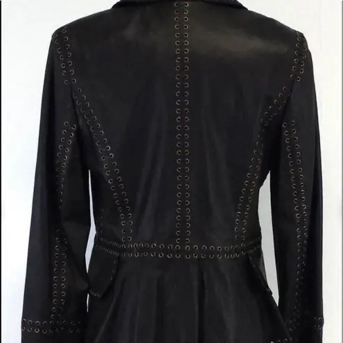Black Leather Blazer Zelda Whipstitched NWT 6