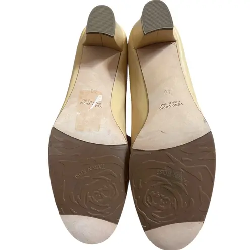 Taryn Rose Quiet Luxury Minimalist Tan Leather Classic Mid heel Pumps