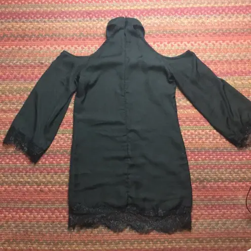 Lucca Couture HIGH NECK COLD SHOULDER LITTLE BLACK DRESS