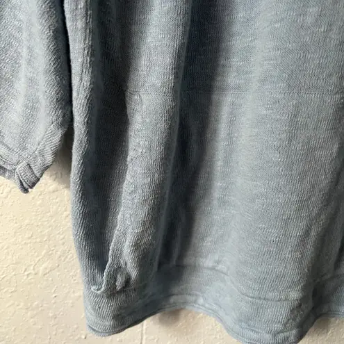 Pure Jill Sweater Womens Large Cotton Linen Boxy Beachy Coastal Capsule Relaxed Blue