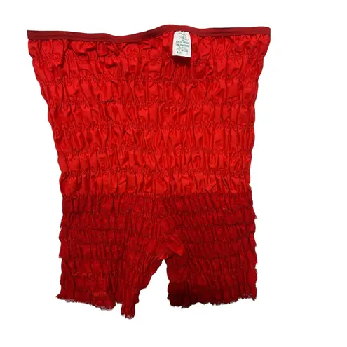 VTG 80s Malco Modes Red Ruffle Bloomer Shorts L Burlesque Retro Pin Up Costume Size L