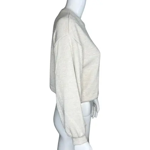 ZARA  Sweater Womens Small Beige Cropped‎ Drop Shoulder Cozy Comfy Casual Lounge