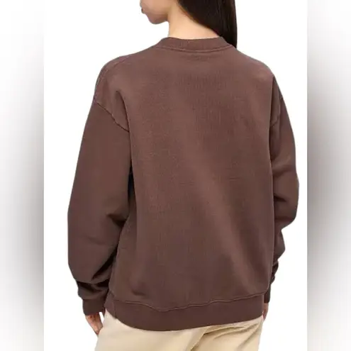 🆕 SPORTY & RICH | CROWN EMBROIDERED PULLOVER SWEATSHIRT | SIZE: SMALL Brown