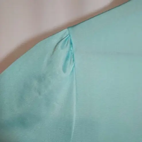 Vanity Fair Vintage 70's Light Turquoise Blue Button Lace Nightgown Pajama Dress - Image 3